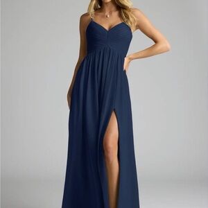 Azazie Alia Dress Navy